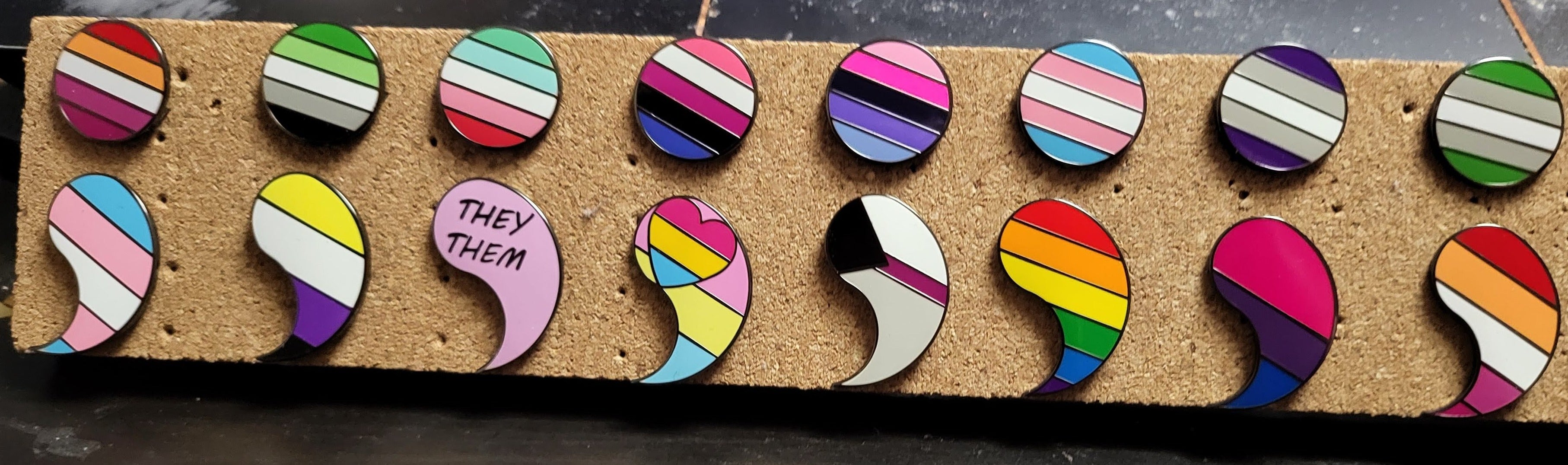 Customizable Pride Semicolon Pin