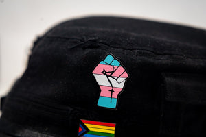 Trans Flag Raised Fist Enamel Pin Badge Resist Solidarity Power LGBTQ Gift for Her/Him - Pin Ace