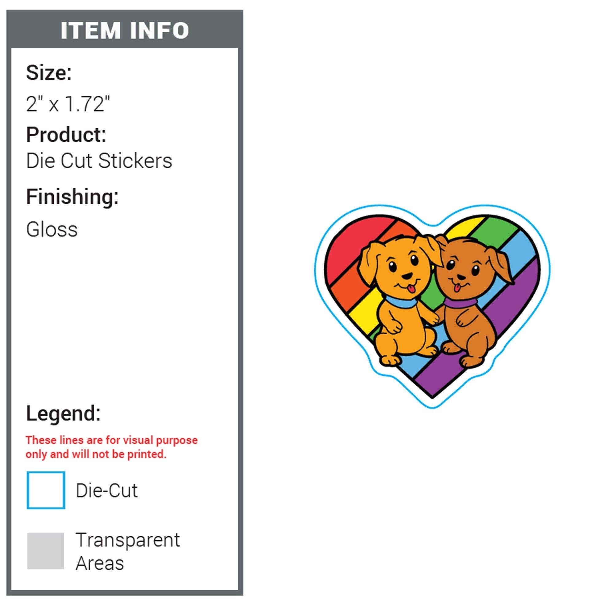 Pride Animal Collection Penguins Puppies Otters Vinyl Sticker Rainbow LGBTQ Gift For Him/Her - Pin Ace